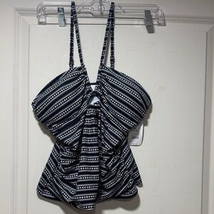 Time and Tru Black and White Swim Camisole